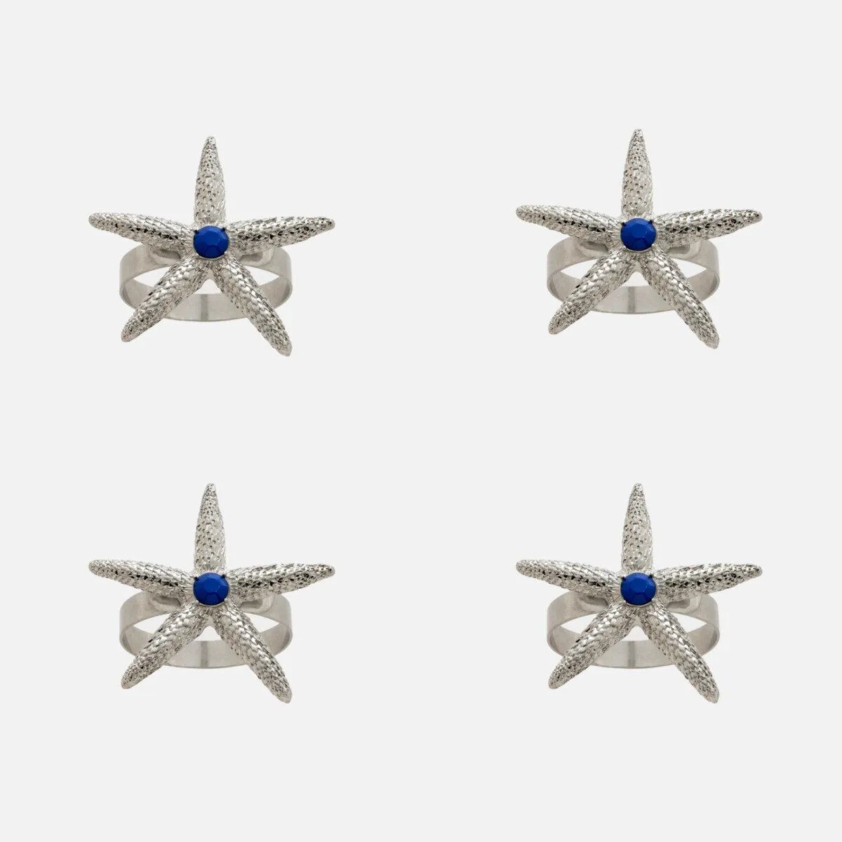 Joanna Buchanan Starfish Skinny Napkin Rings, Silver - Set of 4 - Image 3