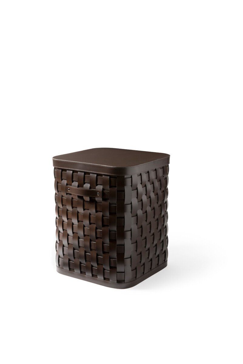 Classic Woven Rectangular Basket With Lid - Image 3