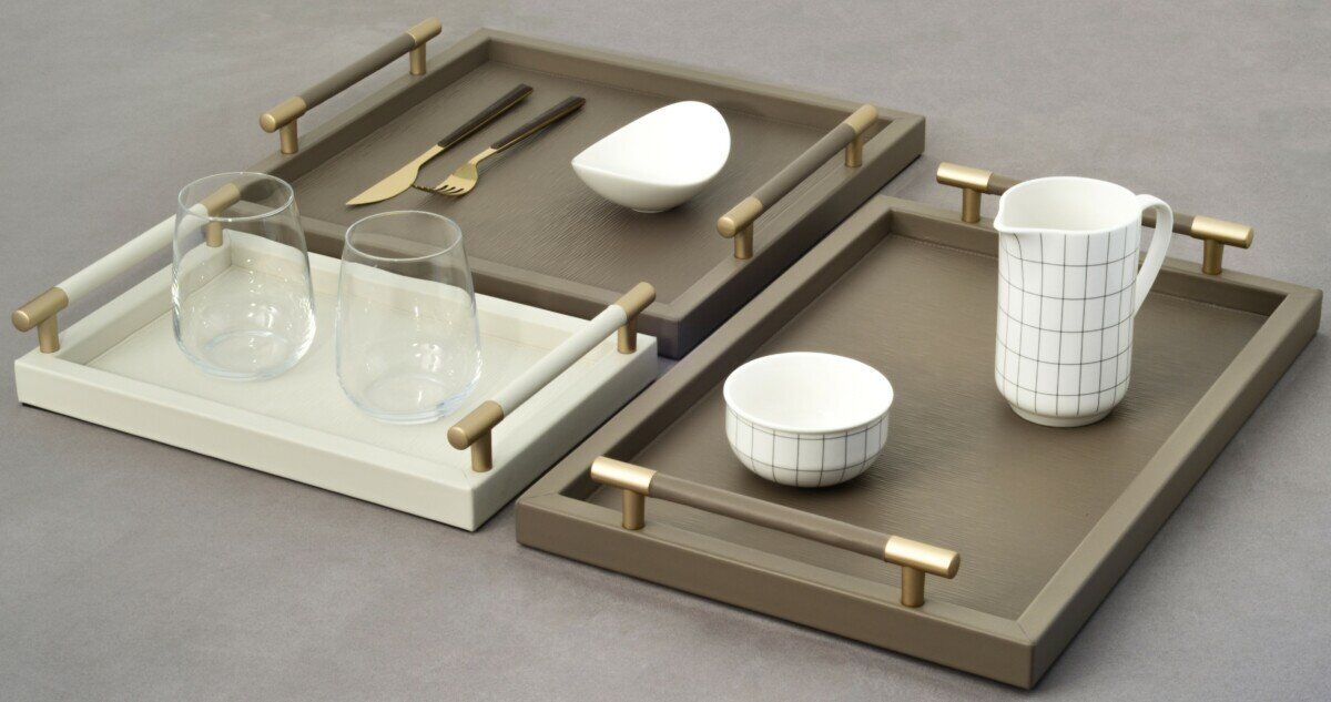 Elegante Tray in Dune Leather