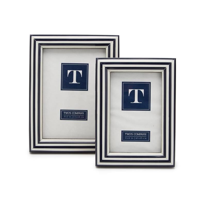 Two's Company Nautical Stripe Picture Frames - Image 2