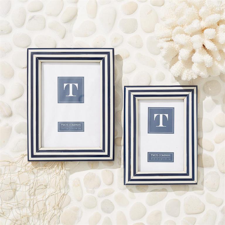 Two's Company Nautical Stripe Picture Frames