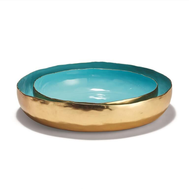 Two's Company Turquoise Round Lacquer Tray - Image 2