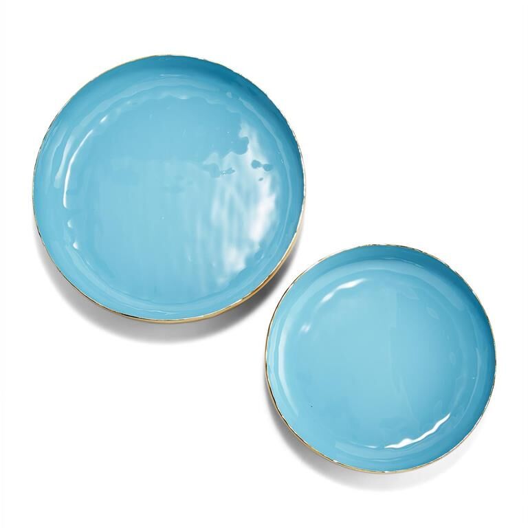 Two's Company Turquoise Round Lacquer Tray - Image 3