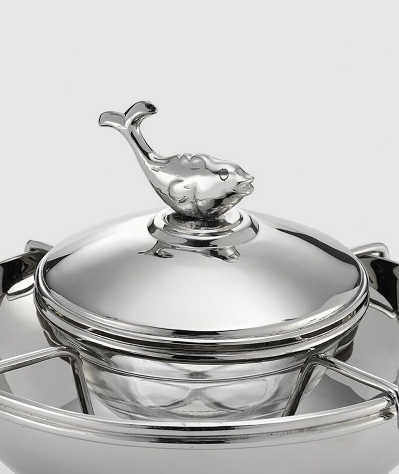 Beluga Caviar Set w Glass Insert Closeup
