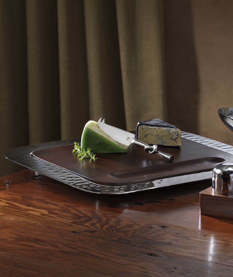 Sierrra serve tray with wood insert lifestyle