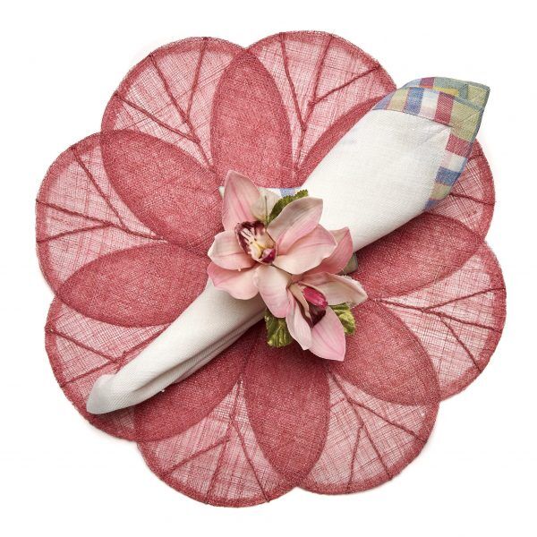 Sinamay Flower Placemat Pink