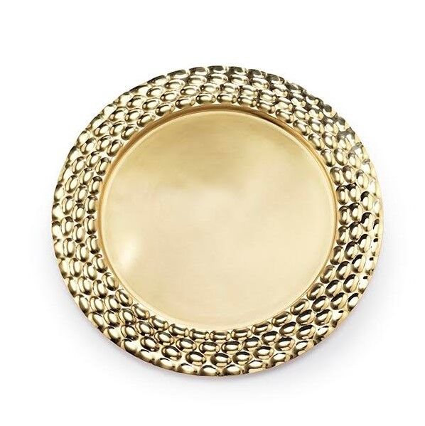 Mary Jurek Helios Gold Tone Round Serving Trays - Image 2