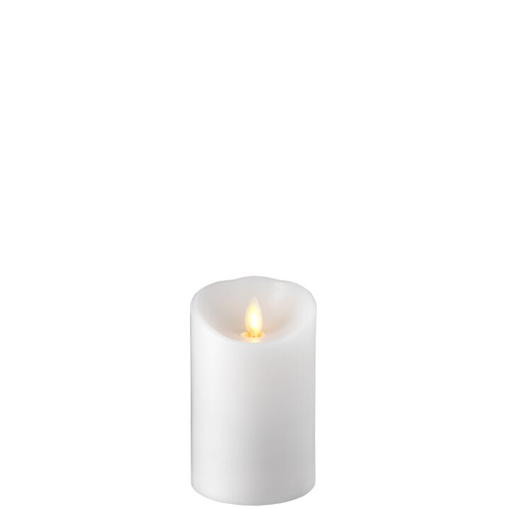 3.5 x 5.5 Moving Flame Flameless White Pillar Candle