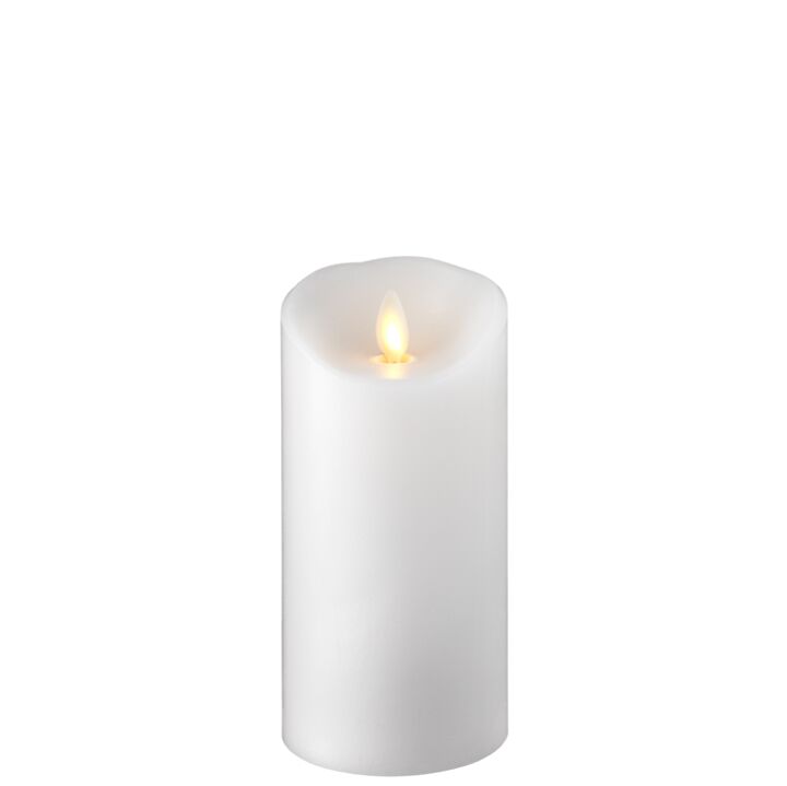 3.5 x 7.5 Moving Flame Flameless White Pillar Candle