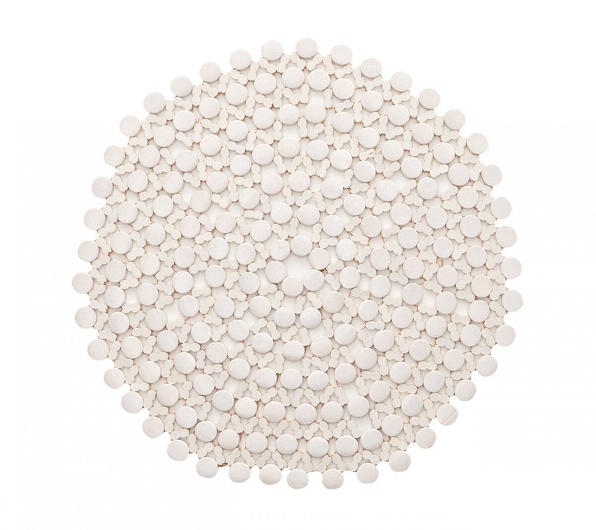 ROUND BAMBOO PLACEMAT IN White, SET OF 4