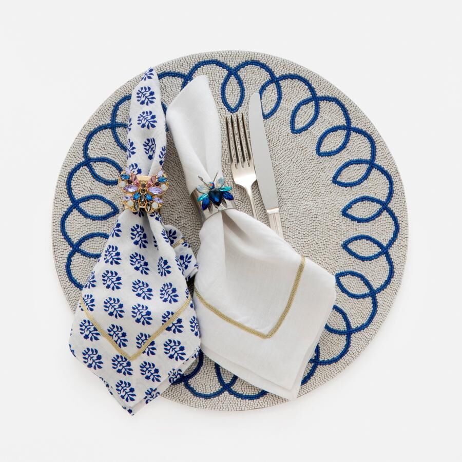 Rainbow Bug Napkin RIng Blue Lifestyle