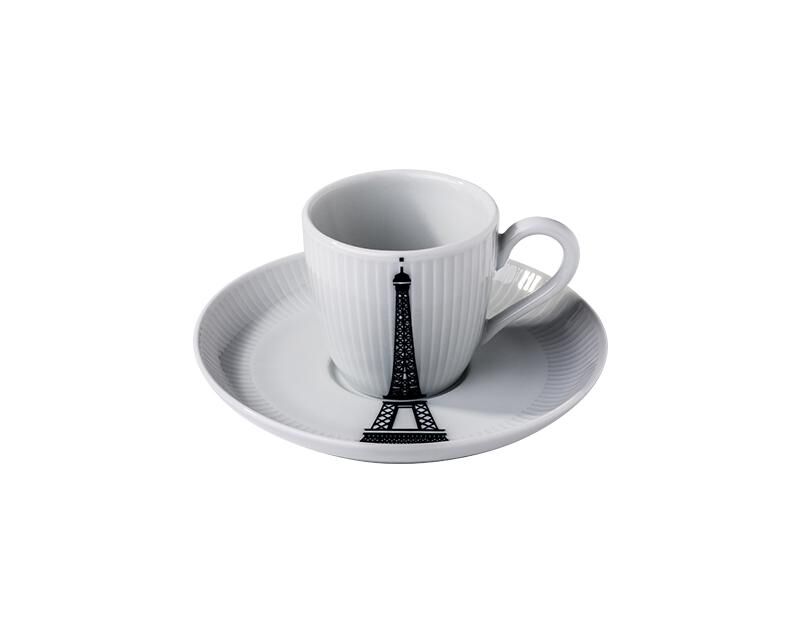Ville de Paris Eiffel Tower Espresso Cup and Saucer