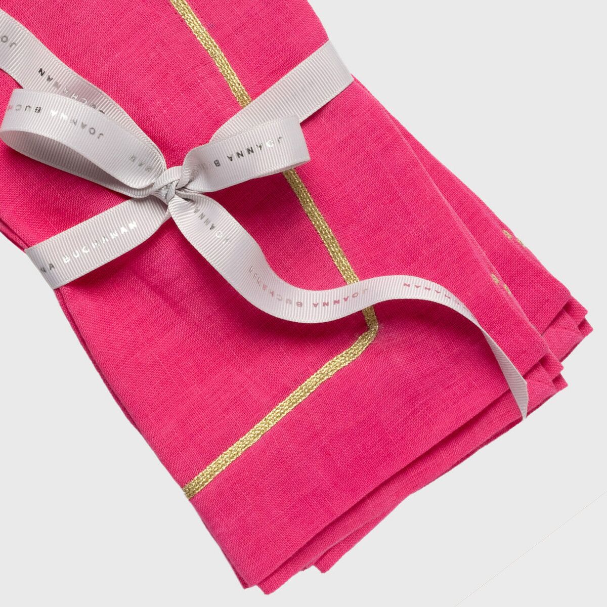 Joanna Buchanan gold trim linen dinner napkin