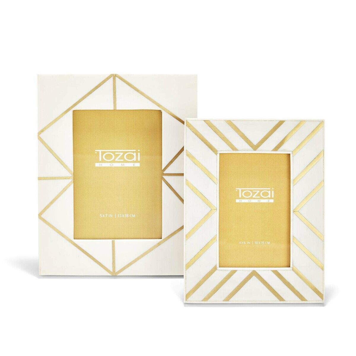 Tozai Home Brass Angles Inlay Picture Frames