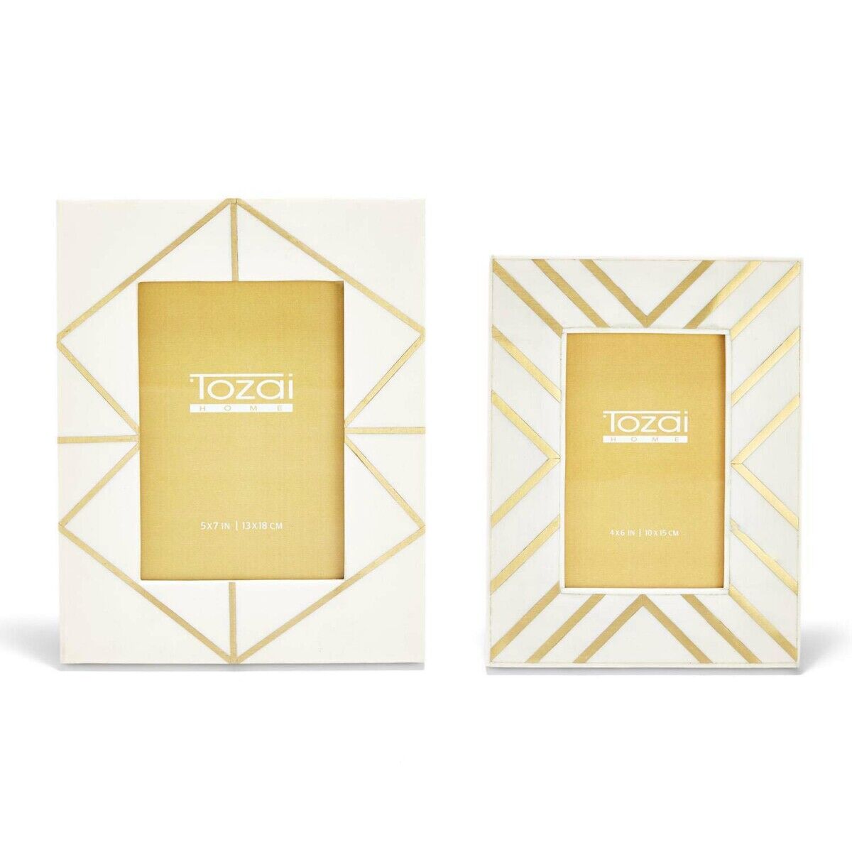 Tozai Home Brass Angles Inlay Picture Frames