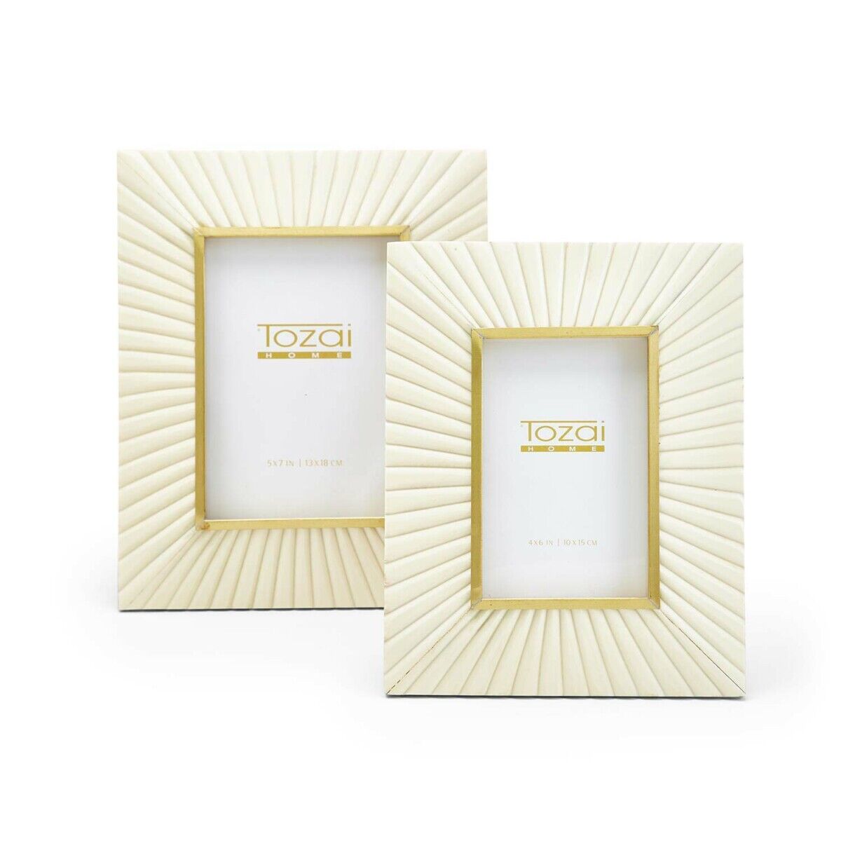 Tozai Home Sunburst Picture Frames W/ Brass Border