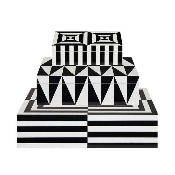 Jonathan Adler Op Art Lacquer Box Bundle