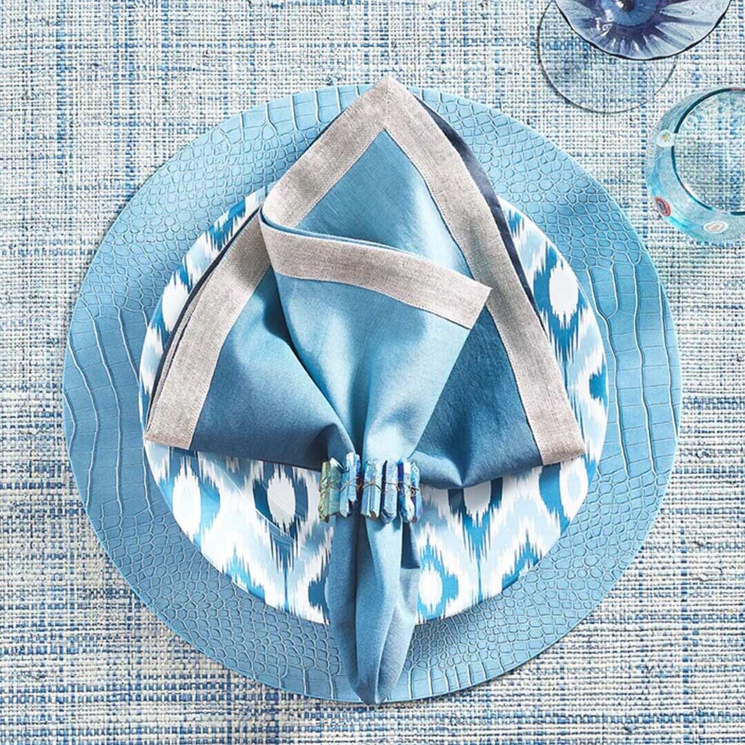 Kim Seybert Croco Placemat in Glacier Blue, Set of 4