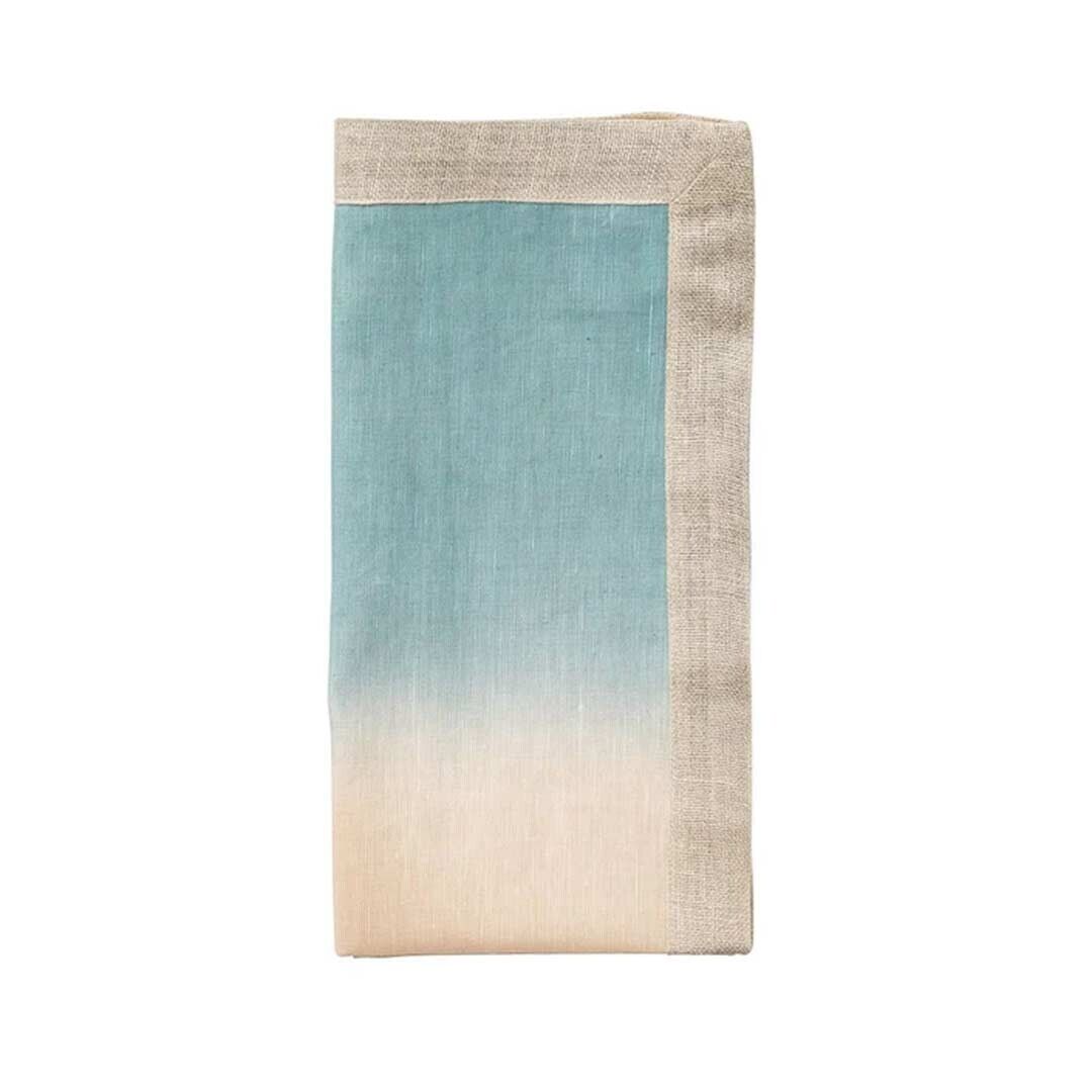 Kim Seybert Dip Dye Napkin in Natural & Seafoam