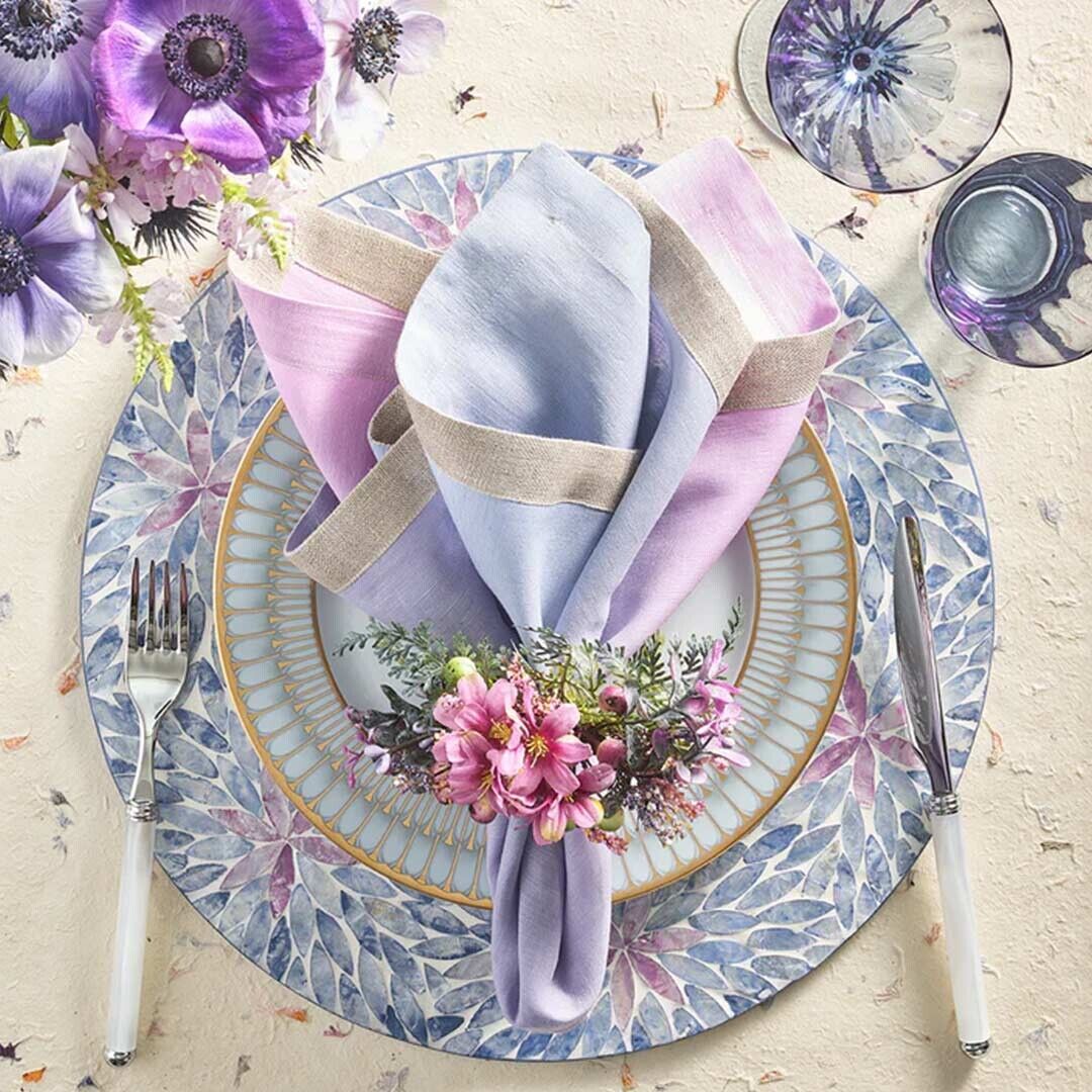 Kim Seybert Dip Dye Napkin in Lilac & Periwinkle