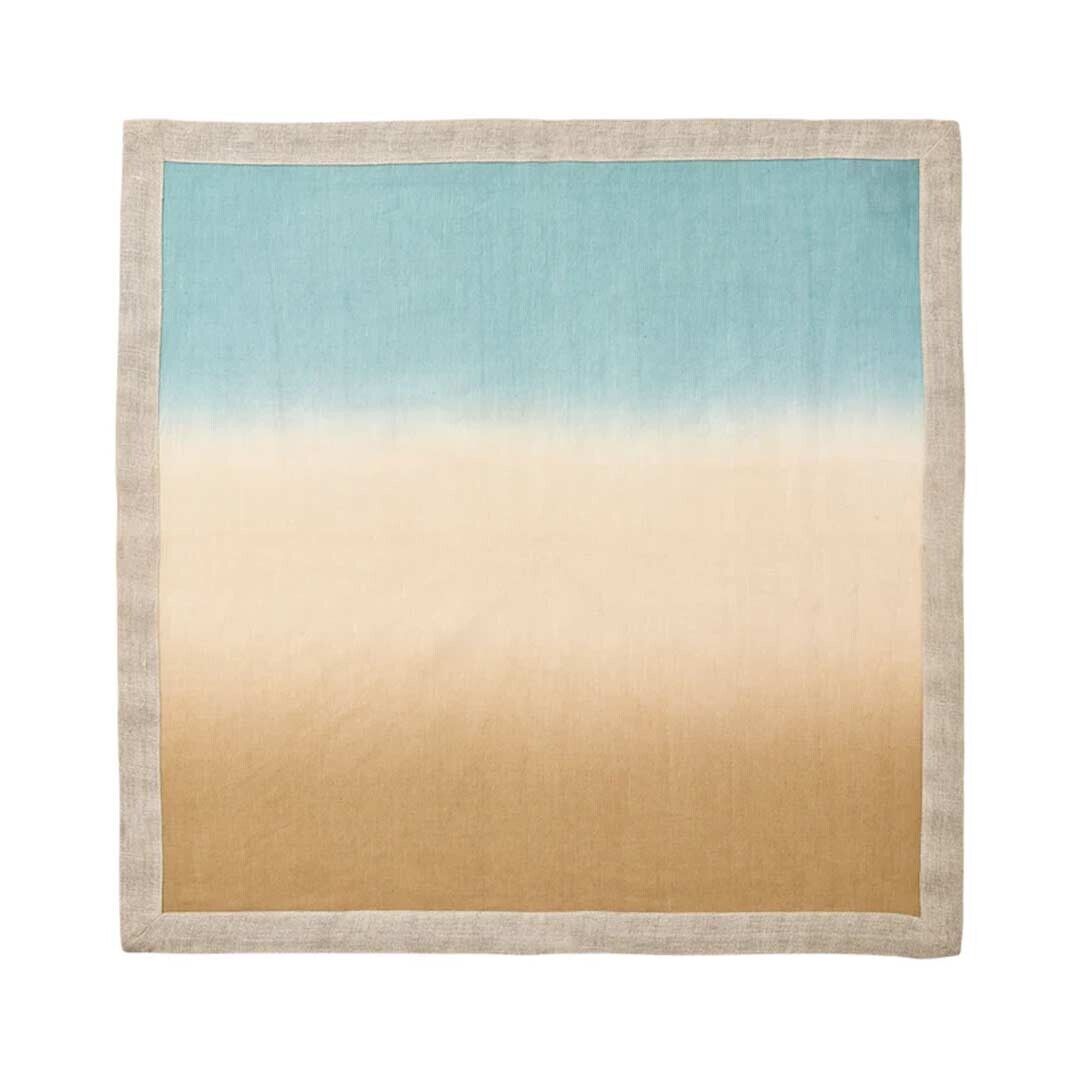 Kim Seybert Dip Dye Napkin in Natural & Seafoam