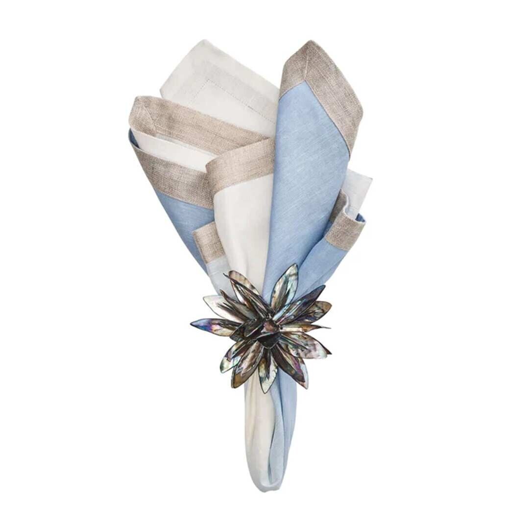 Kim Seybert Dip Dye Napkin in White & Periwinkle