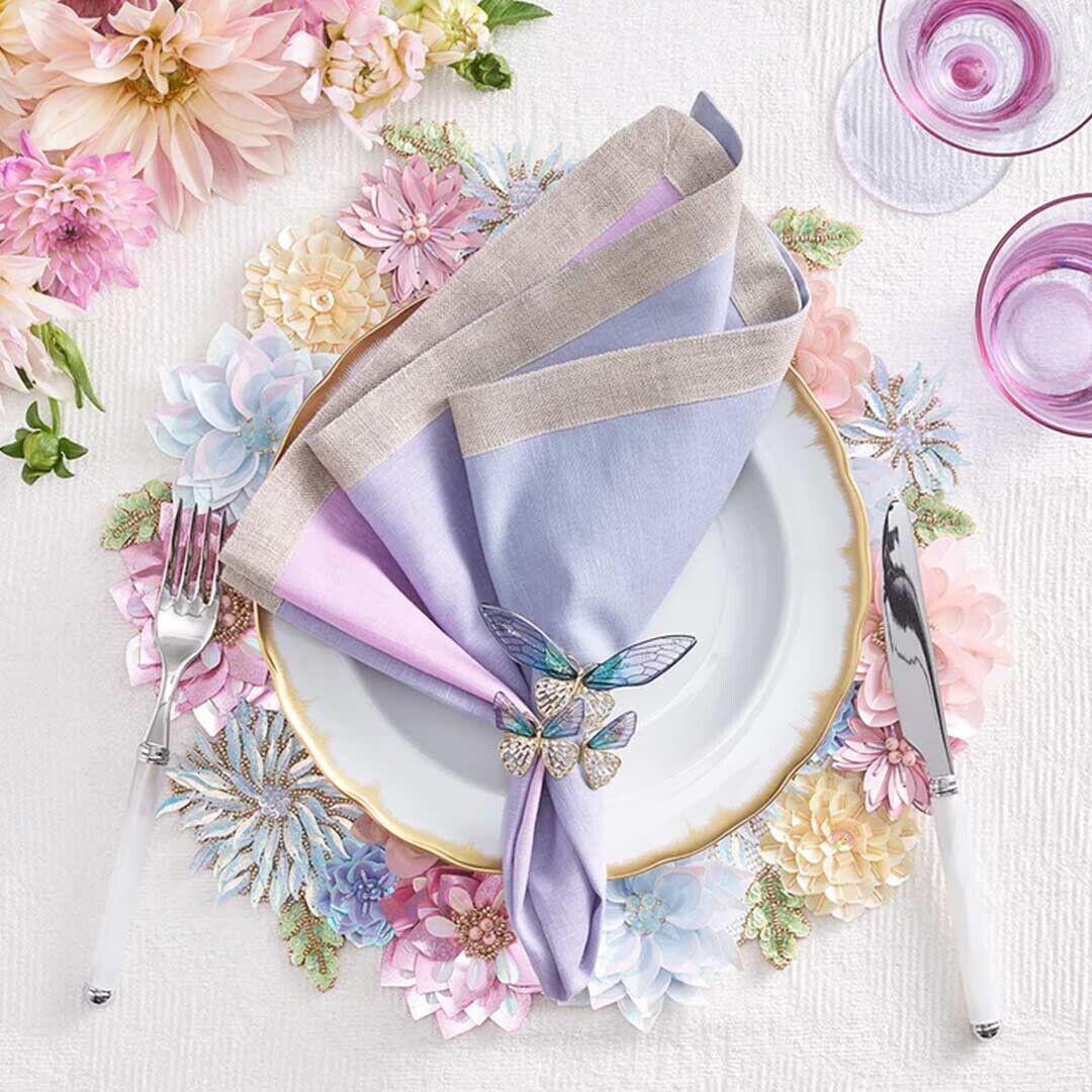 Kim Seybert Dip Dye Napkin in Lilac & Periwinkle