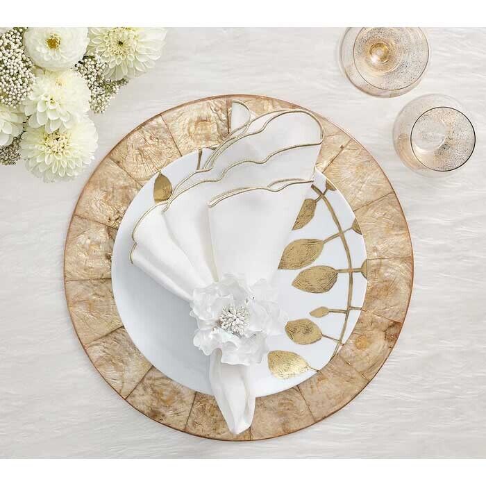 Kim Seybert Gardenia Napkin Ring in White - Set of 4 - Image 2