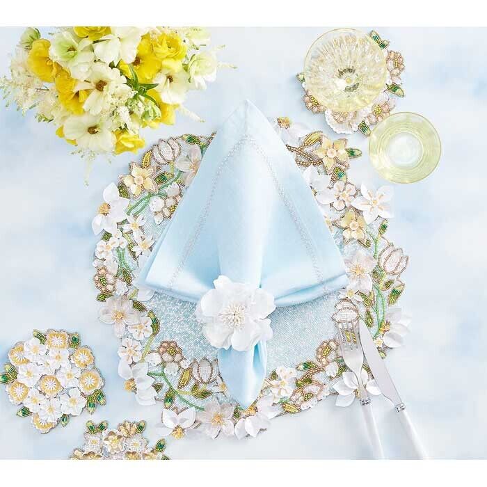 Kim Seybert Gardenia Napkin Ring in White - Set of 4 - Image 3