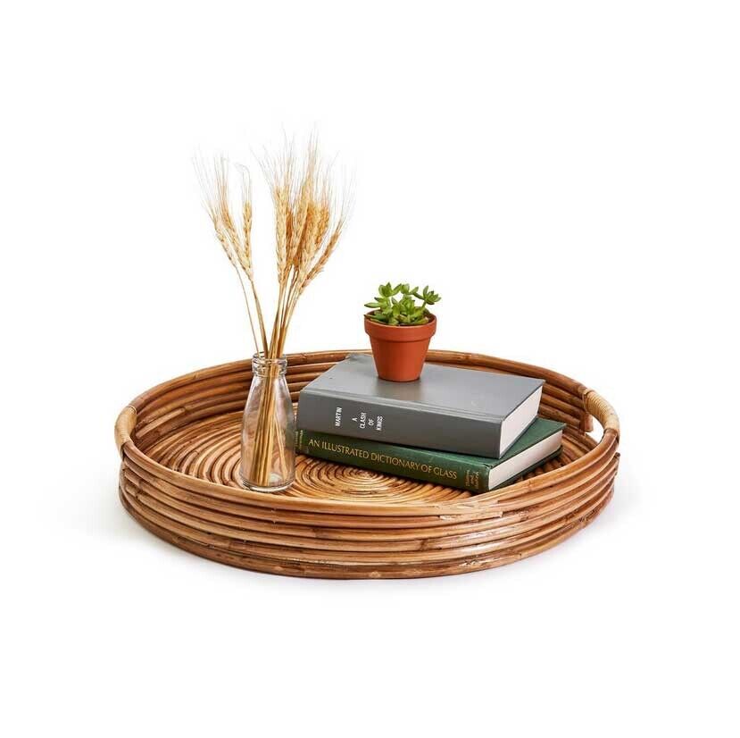 Two's Company Cane Hand-Crafted Rounded Tray - Image 4