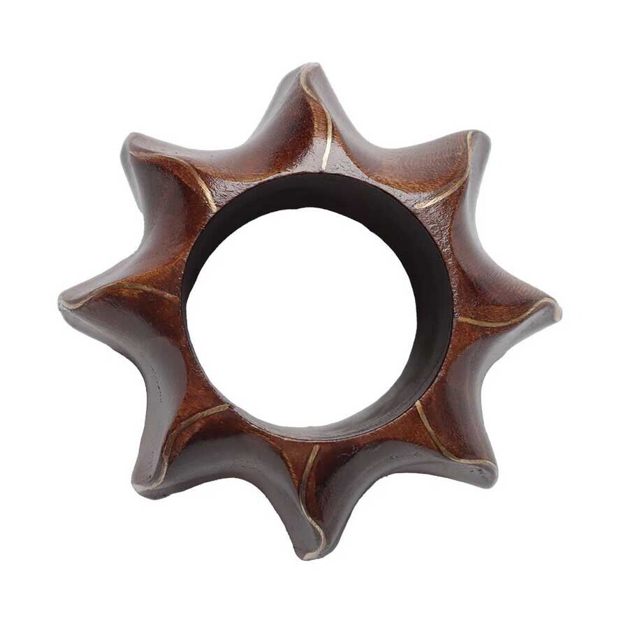 Kim Seybert Twist Napkin Ring in Brown & Gold - Set of 4 - Image 2