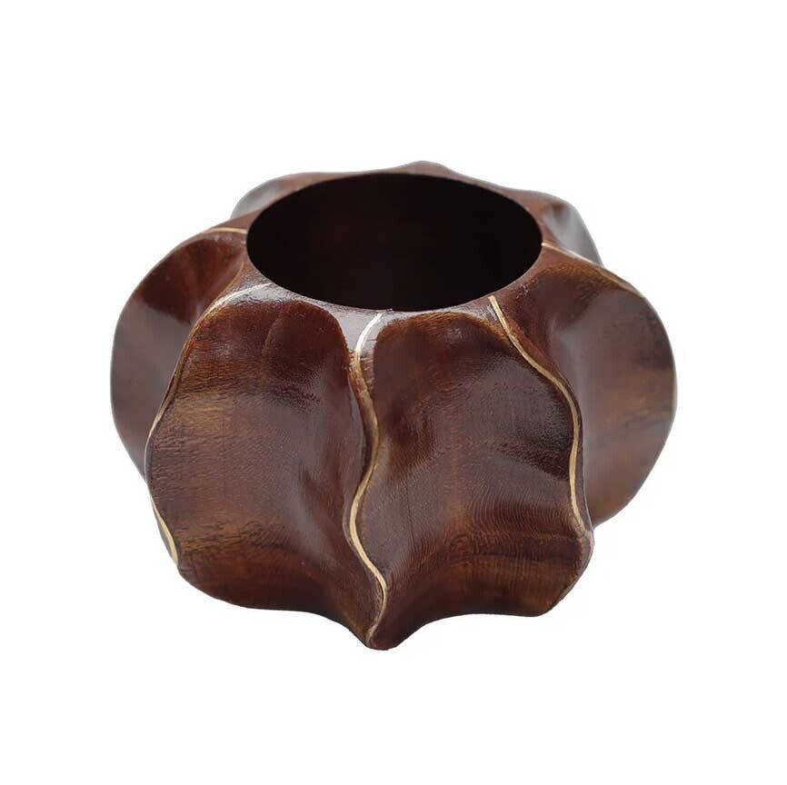 Kim Seybert Twist Napkin Ring in Brown & Gold - Set of 4 - Image 3