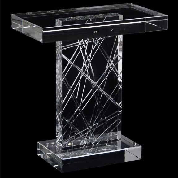 John-Richard Etched Crystal Accent Table