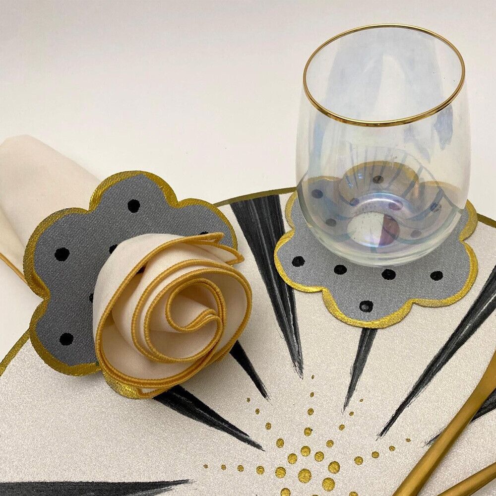 Carole Shiber Designs Polka Dot Ring-to-Coaster - Set of 4 - Image 6