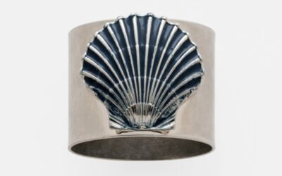 Joanna Buchanan Painted Shell Napkin Rings, Blue – Set of 2
