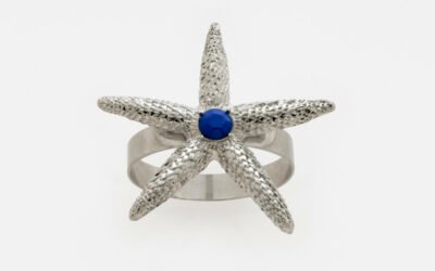 Joanna Buchanan Starfish Skinny Napkin Rings, Silver – Set of 4