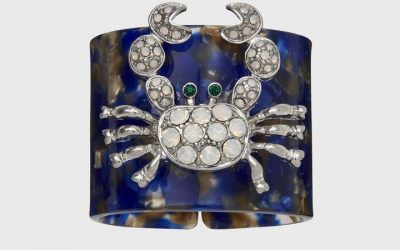 Joanna Buchanan Crab Blue Tortoiseshell Resin Napkin Rings – Set of 4
