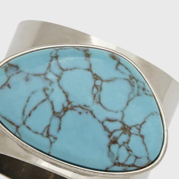 Gilt Edge Shell Napkin Ring In Turquoise (2)