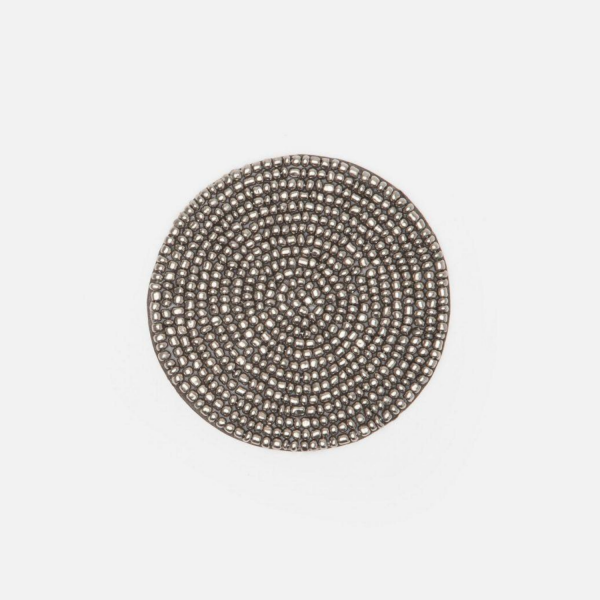 Glass beaded coasters Silver