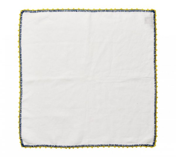 NA1191937WBLYL-white-blue-yellow-knotted-edge-napkin-flat