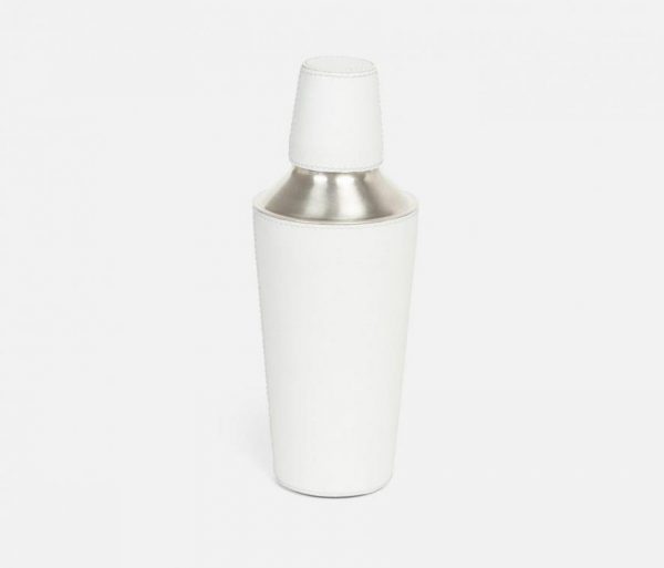 Marine Leather Cocktail Shaker In Bright White