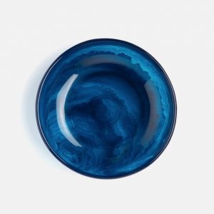 large resin serving bowl in cobalt 1