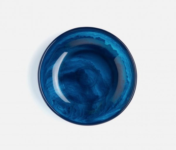 large resin serving bowl in cobalt 1