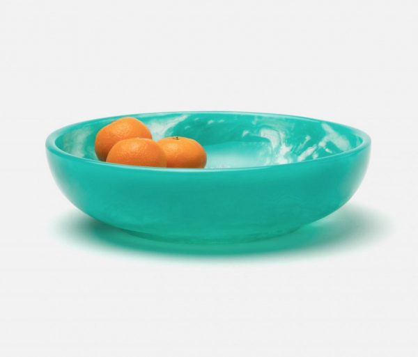 large resin serving bowl in turquoise 1
