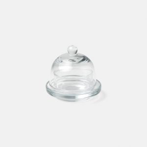 Round Covered Butter Dish in Glass