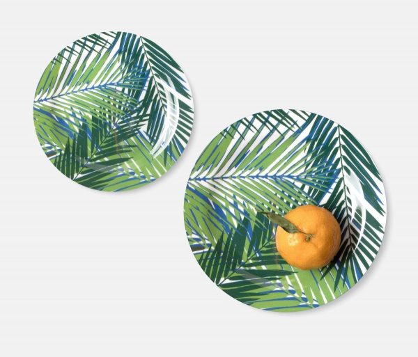 tropical palm leaf dinner plate, set of 4 #1