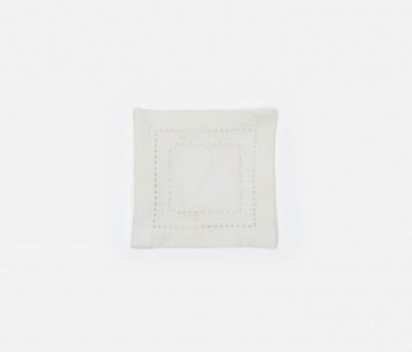 woven square coasters in ivory, set of 4 #1