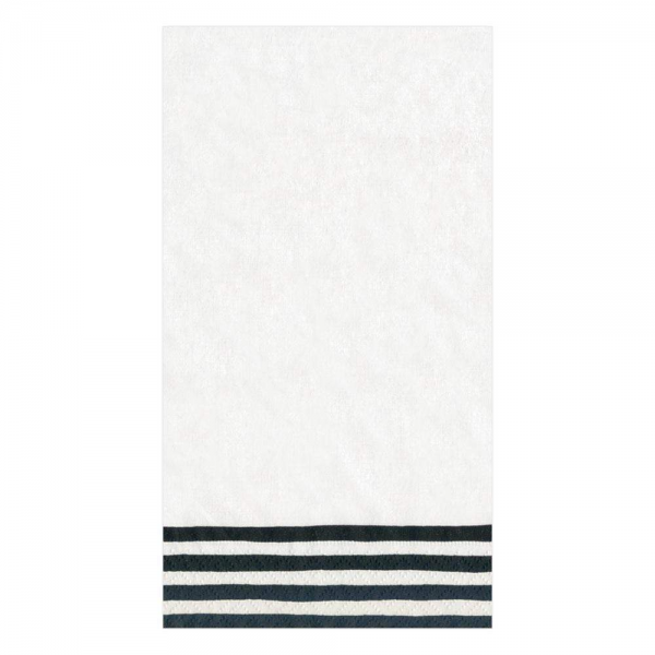 Border Stripe Paper Guest Towel Napkins in Black & White