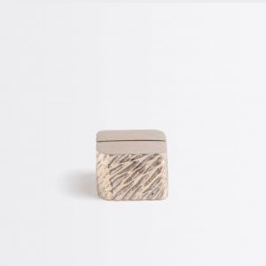 Cube Place card Holder in Brass with Silver Finish,