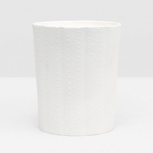 Hilo Round Wastebasket in White Porcelain